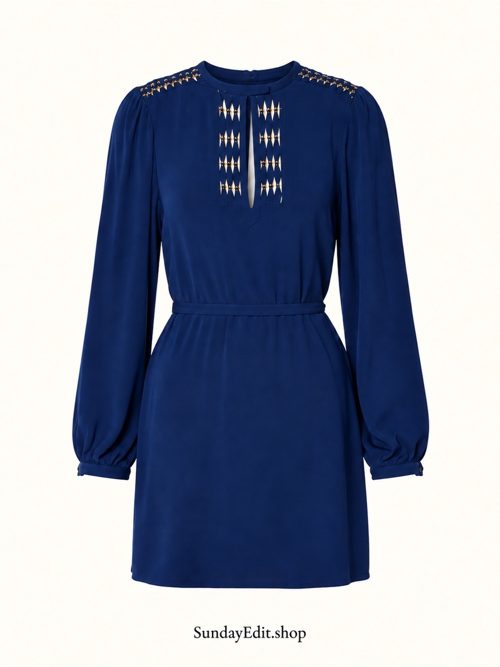 Diane Von Furstenberg Florina Blue 100% Silk Dress Size 4